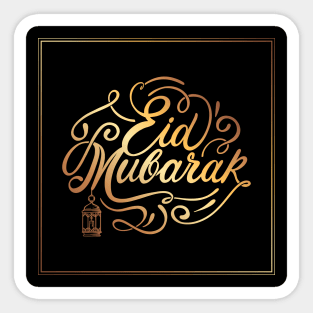 happy - eid mubarak - golden calligraphy Sticker